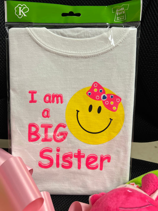 I Am A Big Sister Smiley Face T shirt