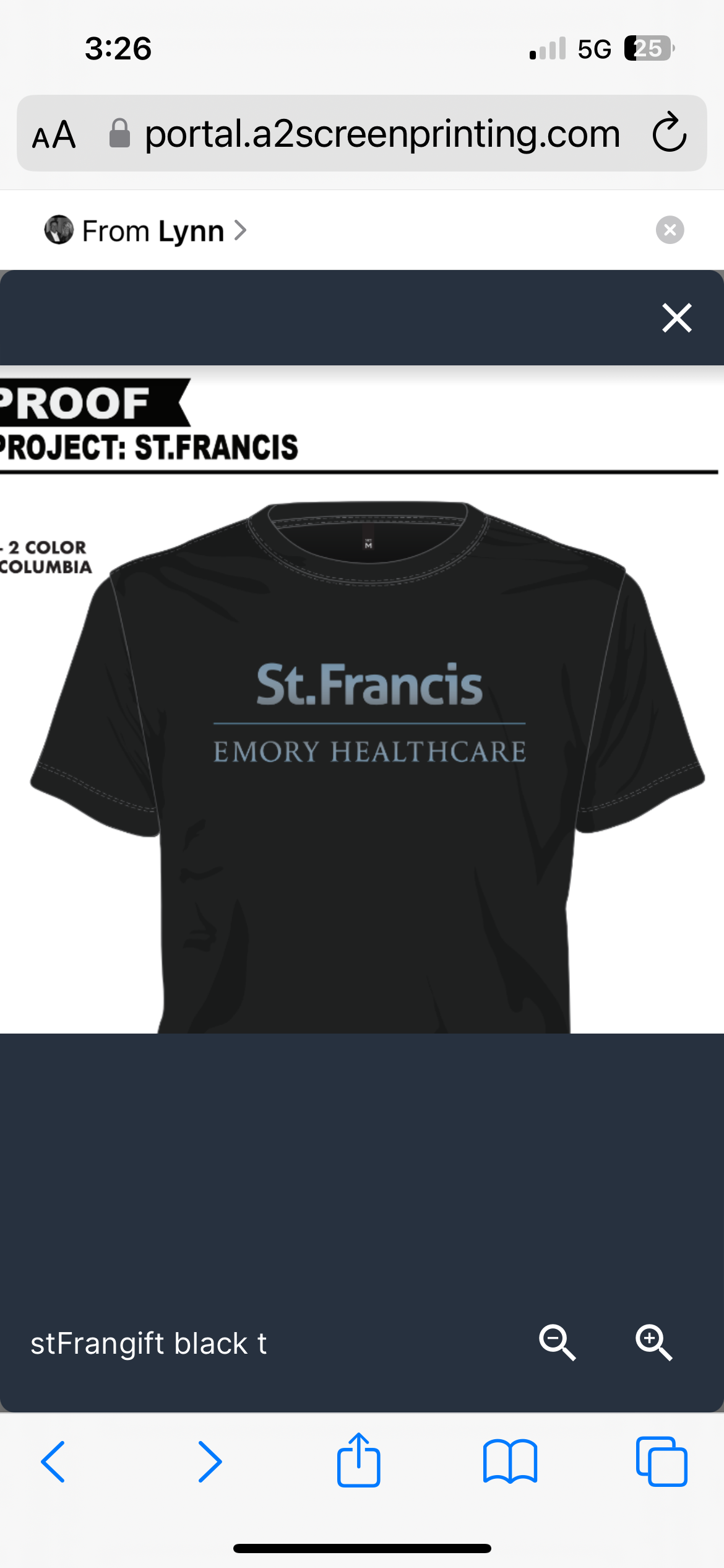 Logo Apparel-Large Black Short Sleeve T-shirt with blue screen print-full chest