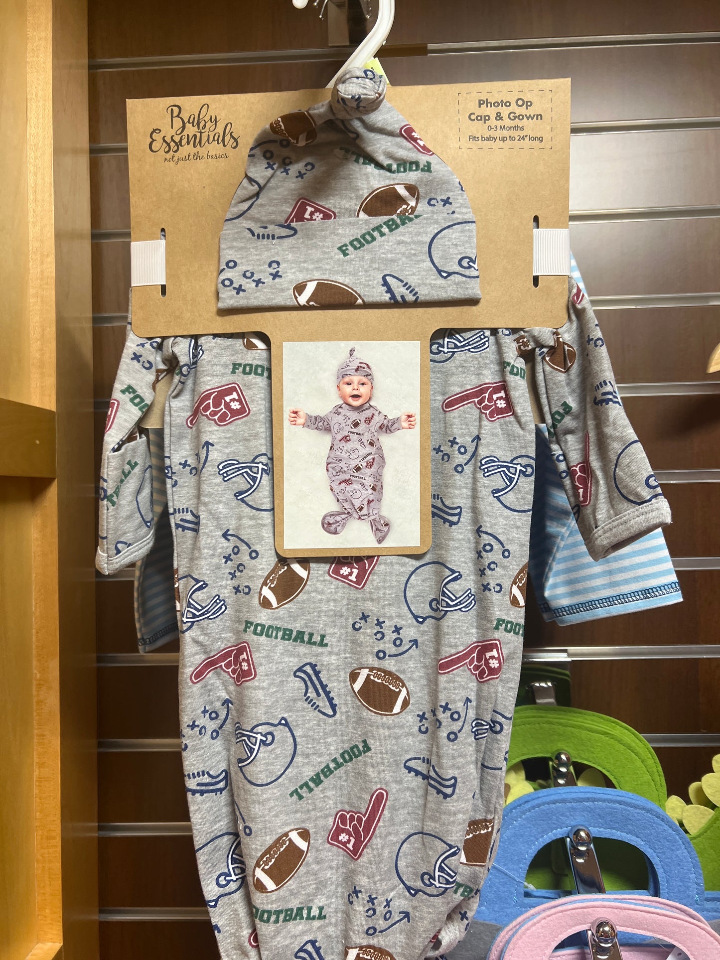 Boy 2-Piece Photo Op Gown and Hat 0-3 months-Dinosaur, Trucks or Football
