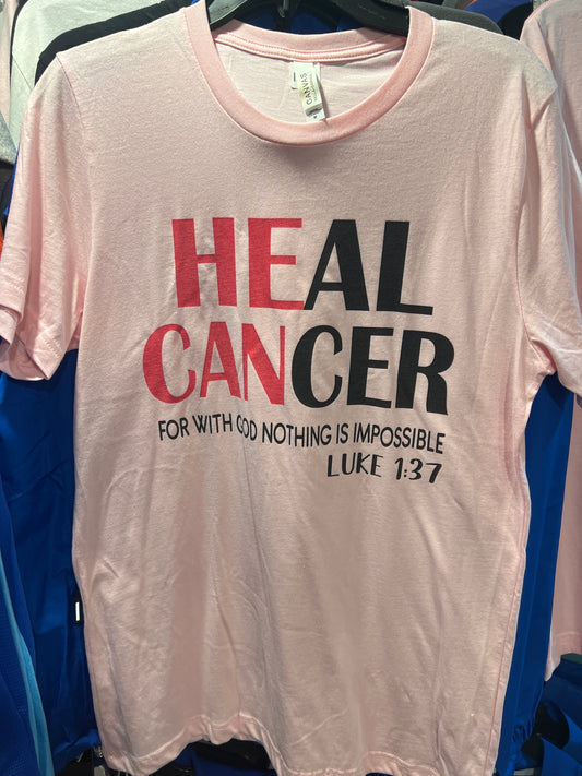 Heal Cancer Luke 1:37 T Shirt XXL, XXXL