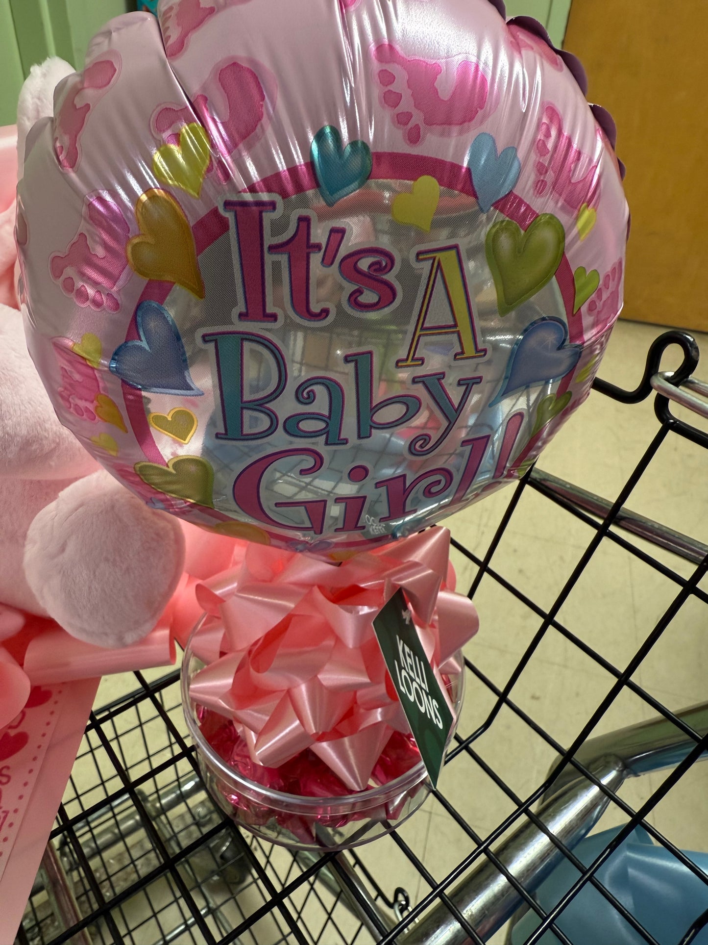 12" Baby Girl Kelliloon Balloon and Candy Dish