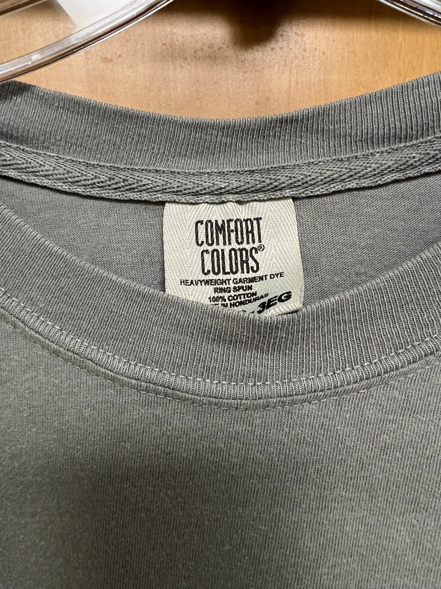 Logo Apparel-XL Grey Short Sleeve T-shirt with blue screen print