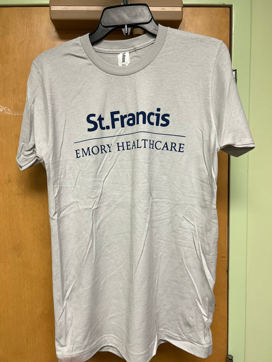 Logo Apparel XXXL Grey Short Sleeve T Shirt with Full Chest Navy logo