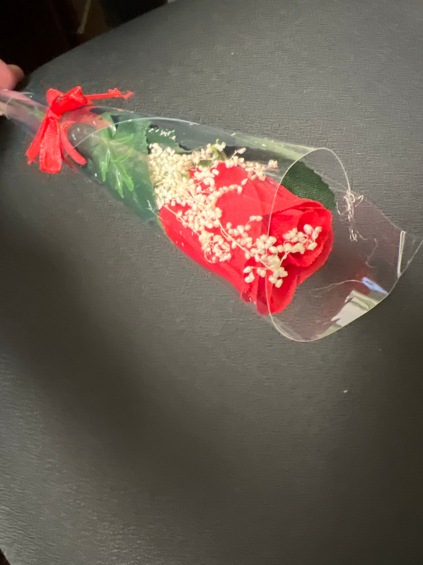 16" Red Artificial Single Rose