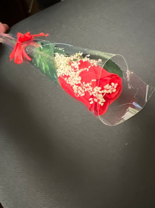 16" Red Artificial Single Rose