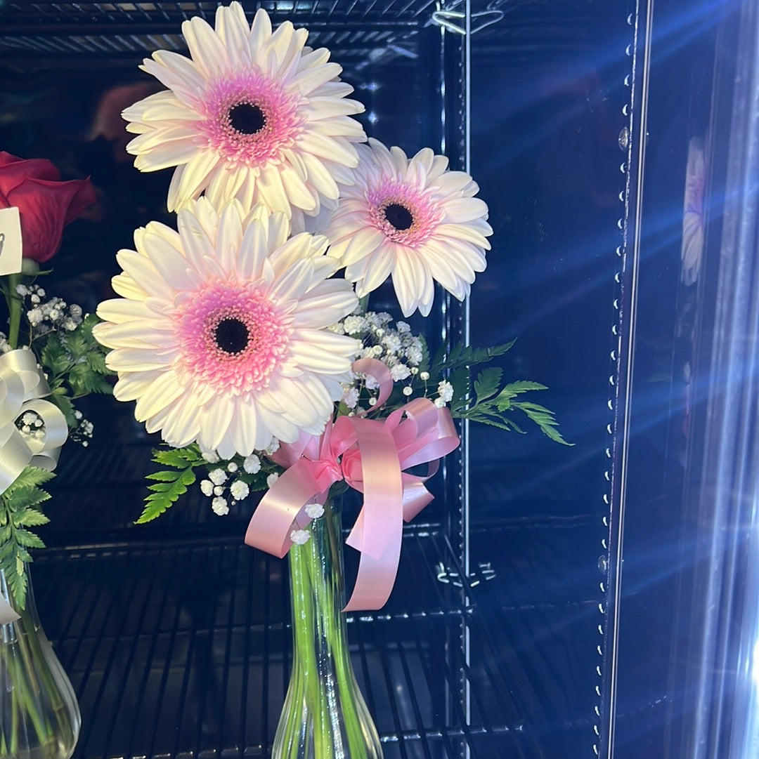 Fresh Floral-Bud Vase with Gerber Daisies hi