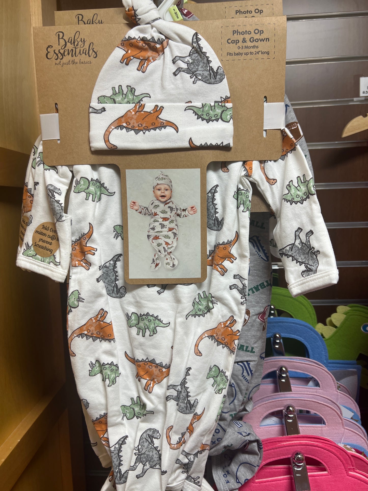 Boy 2-Piece Photo Op Gown and Hat 0-3 months-Dinosaur, Trucks or Football