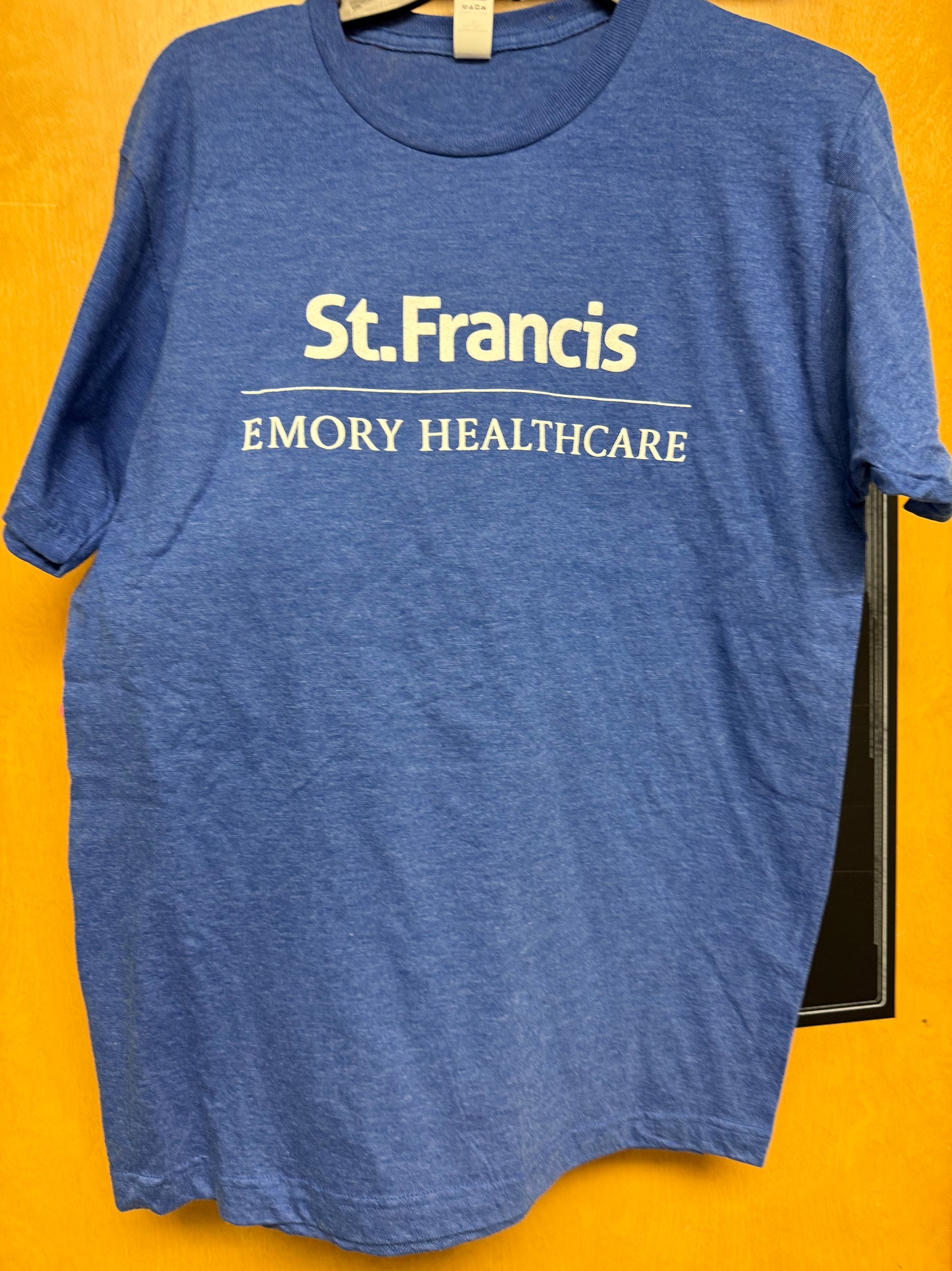 Logo Apparel XL Heather Royal Short Sleeve T- shirt w/ white full chest screen print