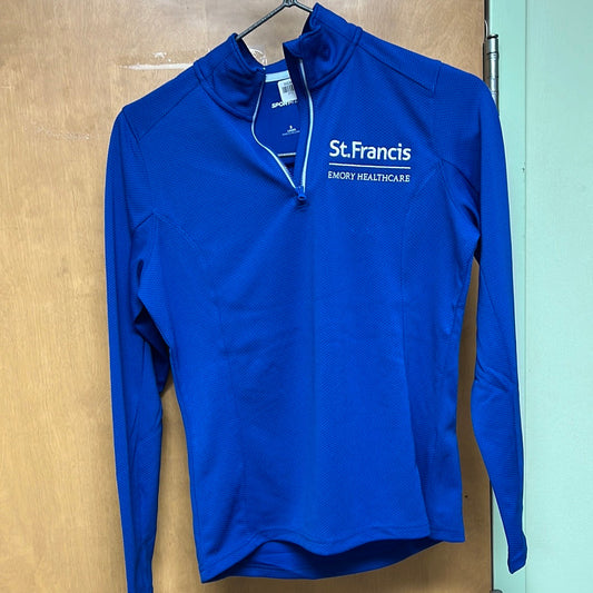 Ladies Medium 1/2 Zip True Royal Embroidered Jacket