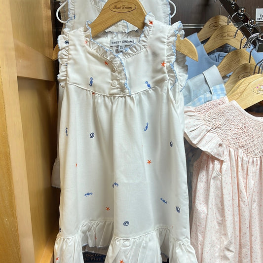 Sweet Dreams-Embroidered Night Gown-Sea Side