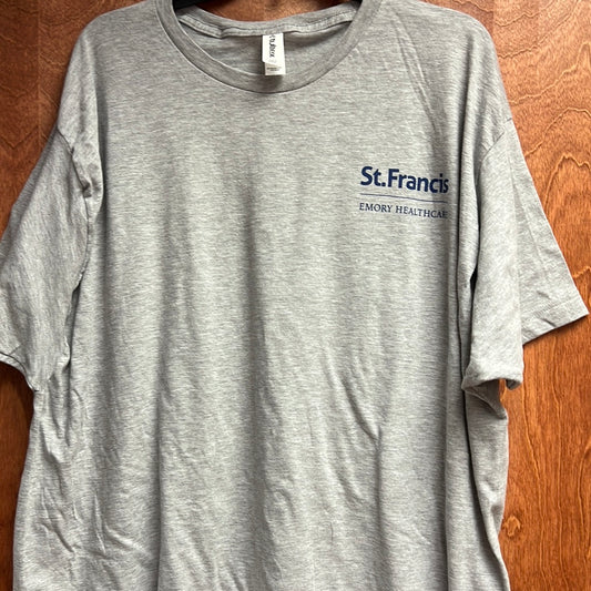 Logo Apparel XXXL Grey Short Sleeve T Shirt with Navy Logo