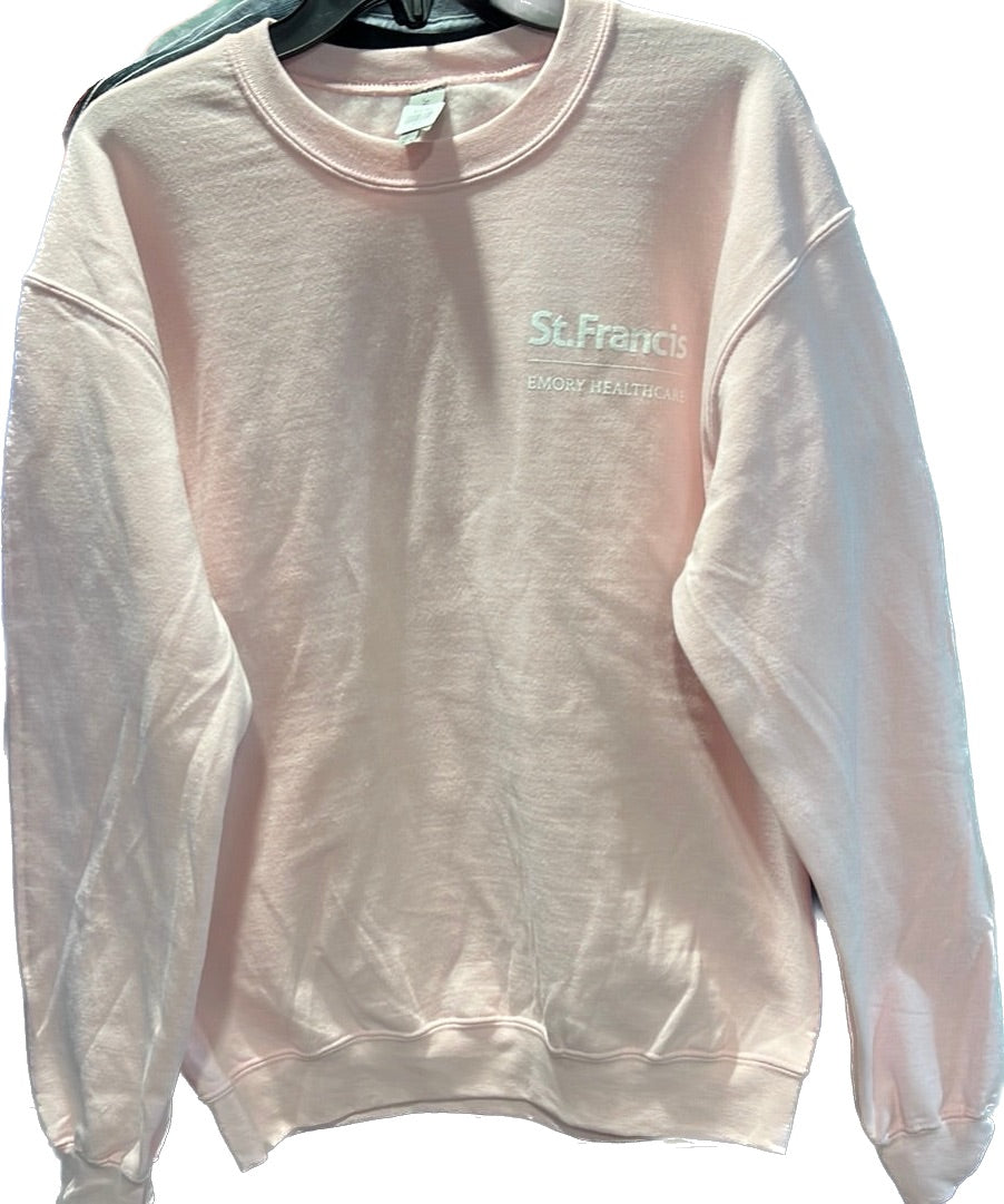 Logo Apparel Pink Crew Sweatshirt with Screen Print Large