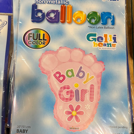 Baby Girl Footsie Pink Balloon 24" x 31"