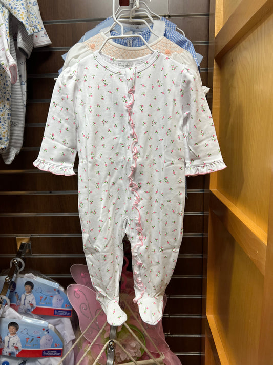 Kissy Kissy-Garden Print Footie w/ zip ruffle
