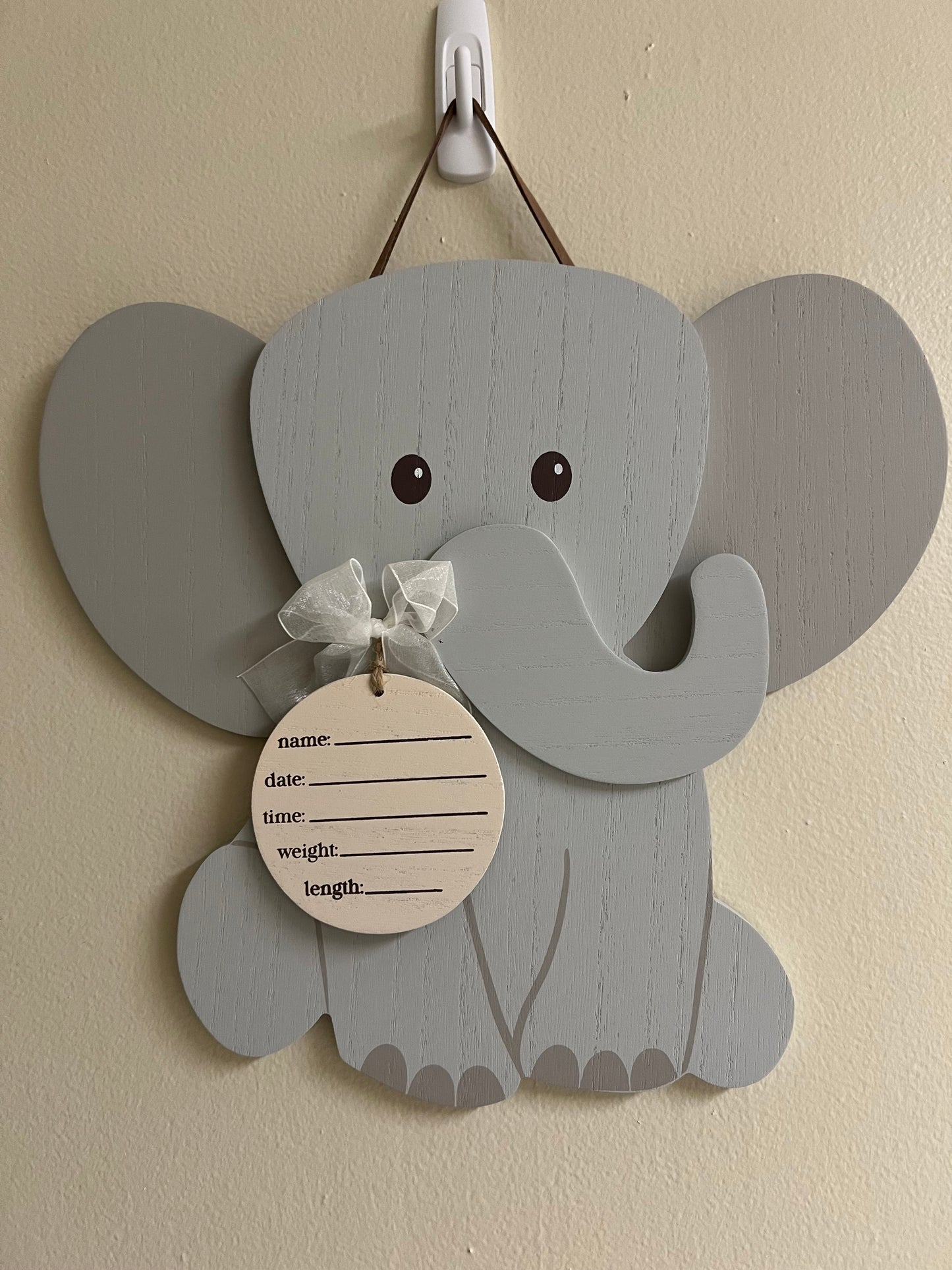 Gray Wooden Wall Hanging Elephant