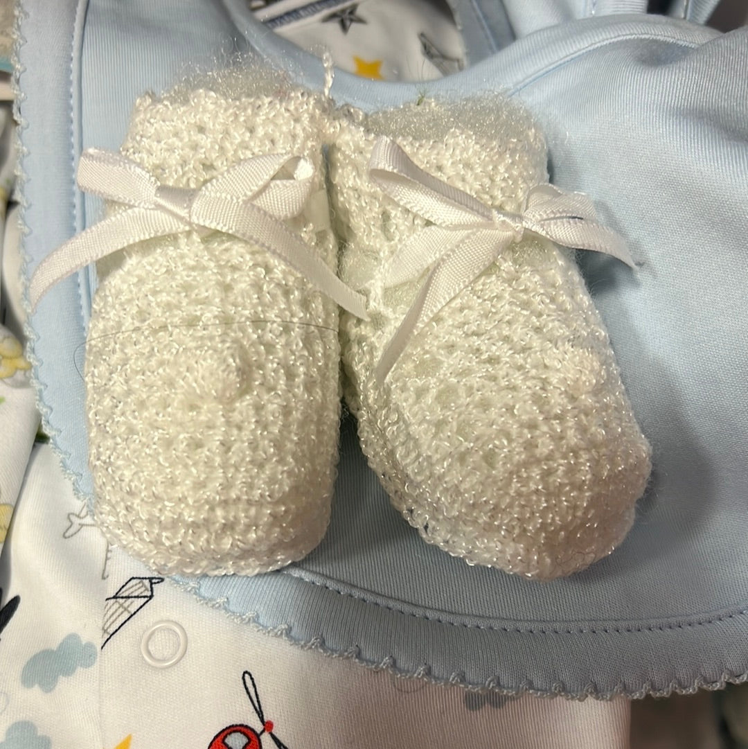 White Crocheted Booties Newborn