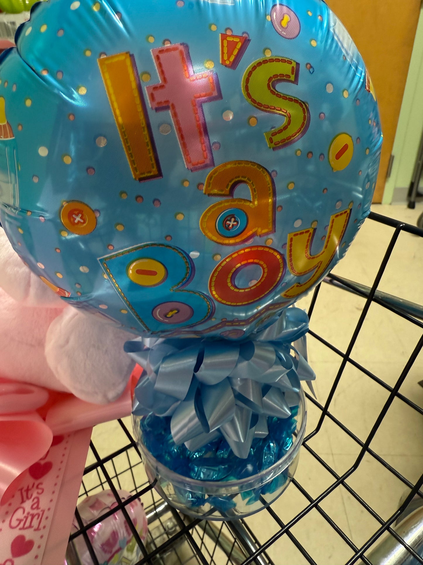 12" Baby Boy Kelliloon Balloon and Candy Dish
