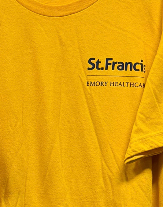 Logo Apparel XXXL Heathered Yellow with Navy Left Chest Screen Print