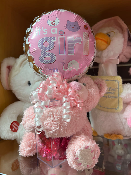 12.5" Pink Tender Teddy Kelliloon with Candy