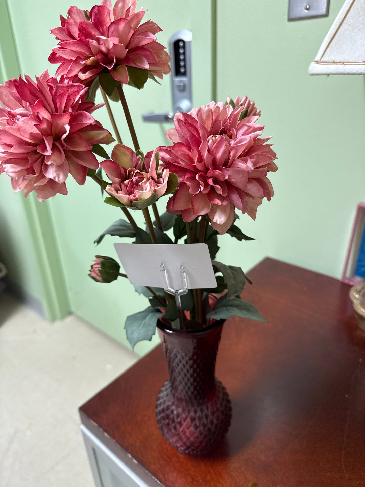 Faux Floral Dahlia Bunch in Vase