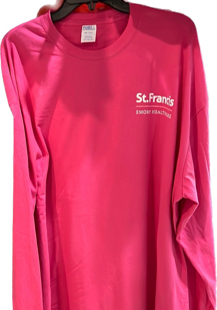 Logo Apparel Deep Pink Long Sleeve T Shirt Small