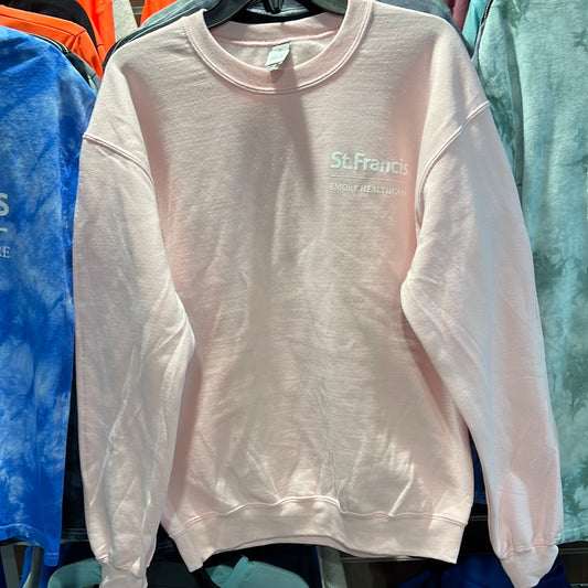 Logo Apparel Pink Crew Sweatshirt with Screen Print Medium