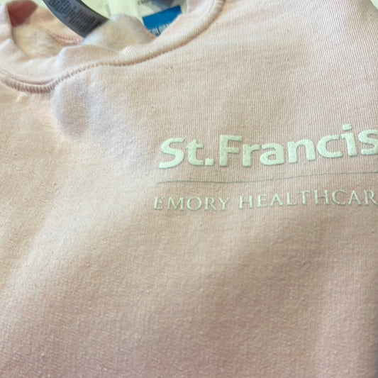 Logo Apparel Small Pink Crew Sweatshirt with Screen Print