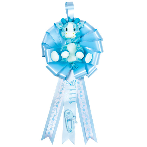 Boy Giraffe Announcement Ribbon