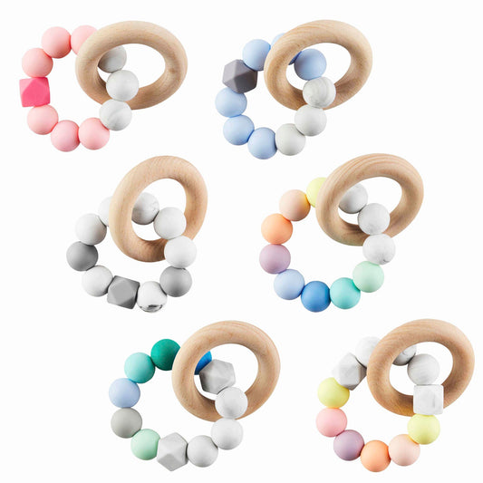 Mudpie Silicone/Wood Teething Ring